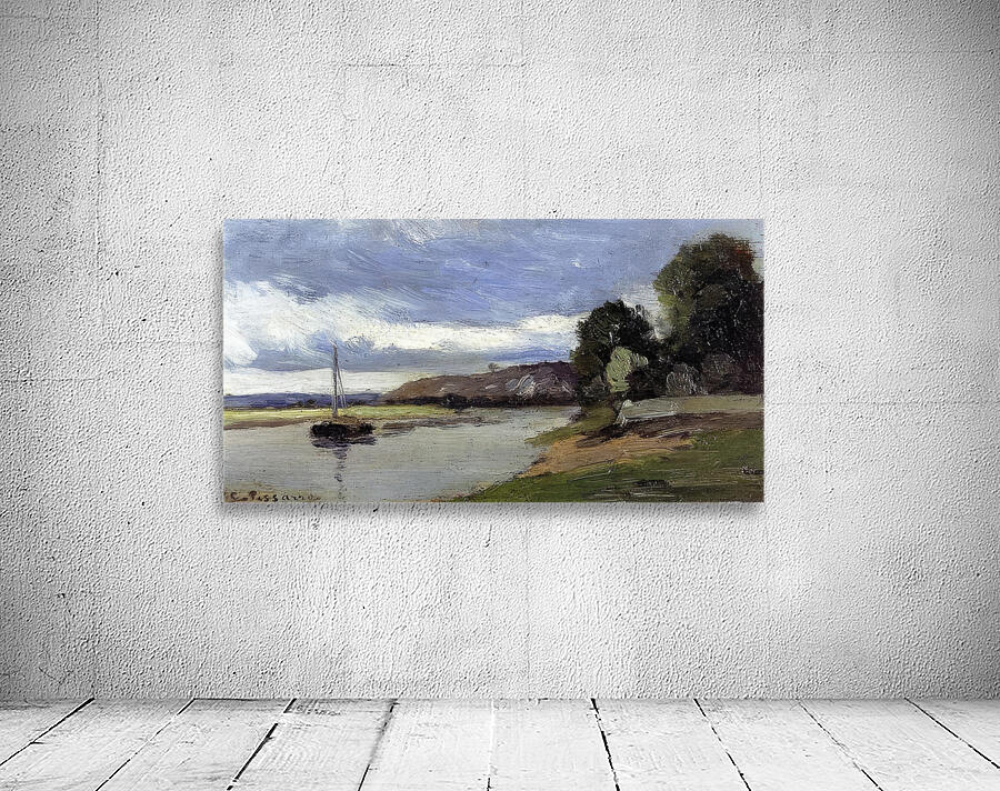 Banks of a River with Barge 1864 Camille Piss Wall Preview