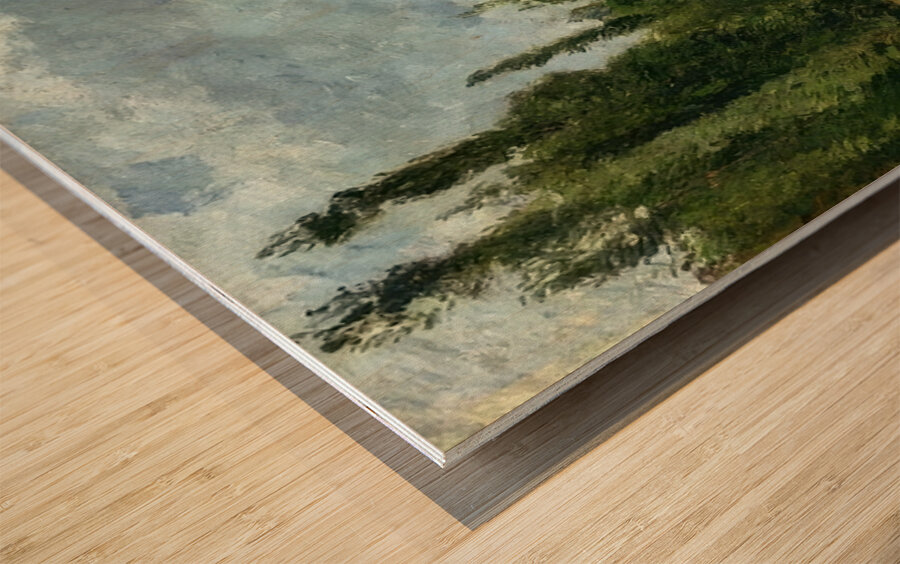 A part of Groettes Pontoise Gray Weather - Camille Pissarro Impression sur bois