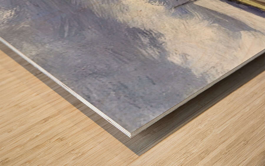 Banks of a River with Barge 1864 Camille Piss Wood print