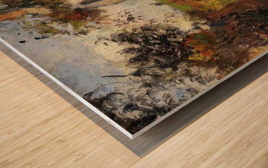 A Peasant in the Lane at Hermitage Pontoise 187 - Camille Pissarro Wood print