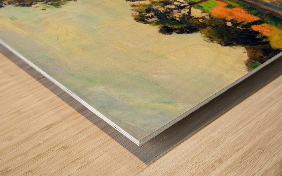 Bridge at Montfoucault 1874 Camille Pissarro. Wood print