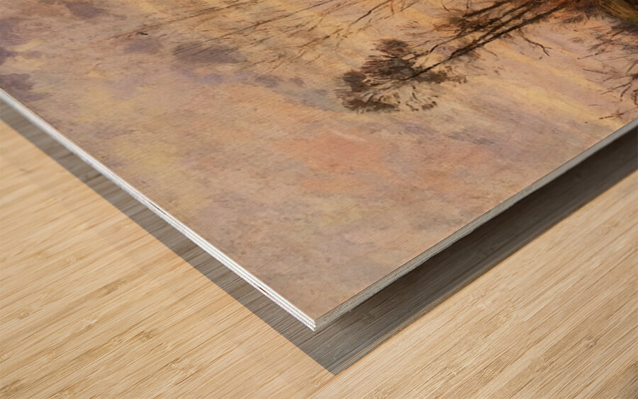 Landscape with Small Stream 1872 Camille Pissaro Wood print