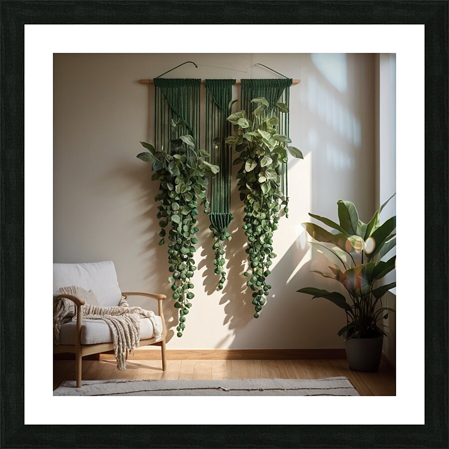 Boho Leaf Macrame Wall Hanging Picture Frame print