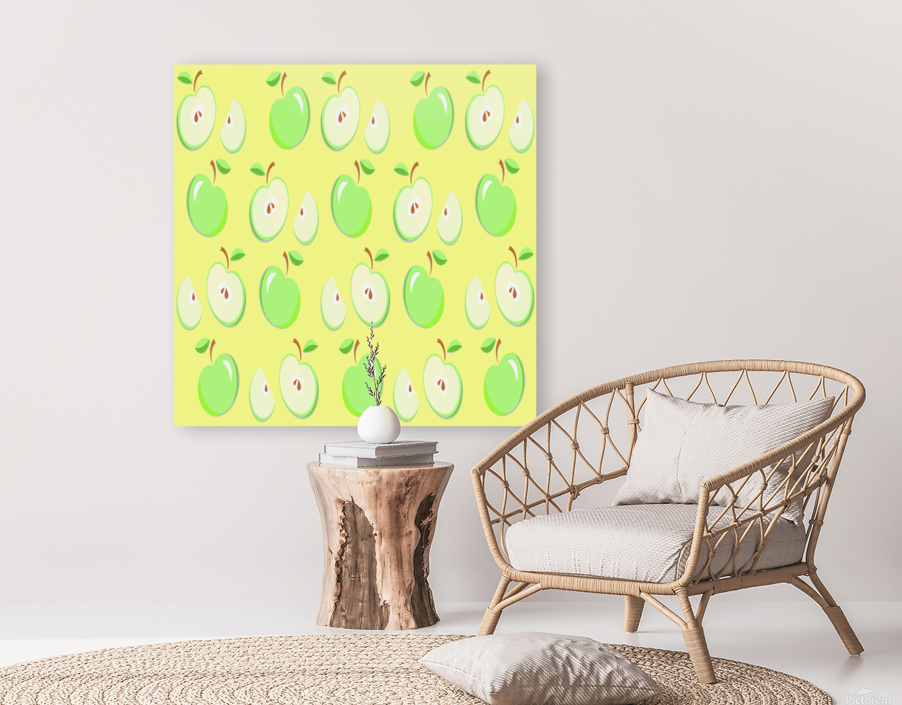 Apples Apple Pattern Vector Green Yellow Reproduction