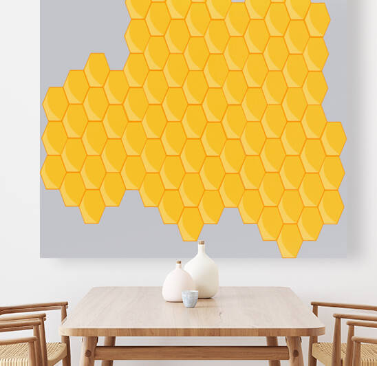 Hexagons Yellow Honeycomb Hive Bee Hive Patte by Artworkshop