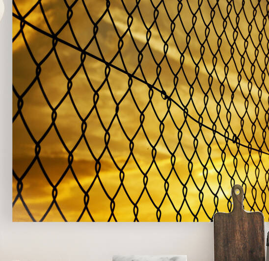 Chain Link Fence Sunset Wire Steel Fence by Artworkshop