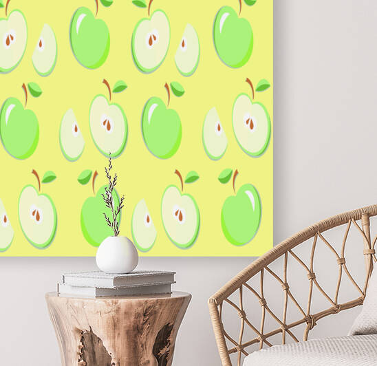 Apples Apple Pattern Vector Green Yellow by Artworkshop