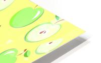 Apples Apple Pattern Vector Green Yellow HD Metal print