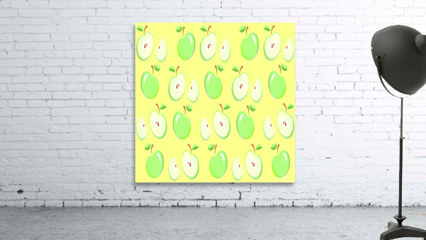 Apples Apple Pattern Vector Green Yellow Wall Preview