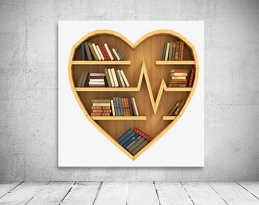 Bookshelf Heart Wall Preview