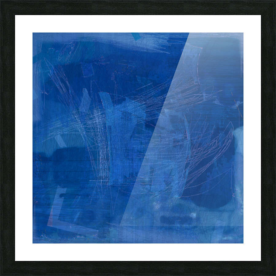 Mono Blue Picture Frame print