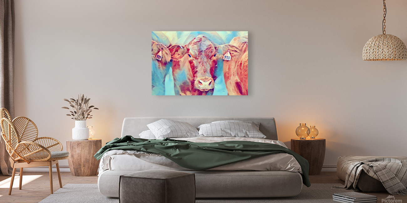 Red Brangus Poly Art Reproduction