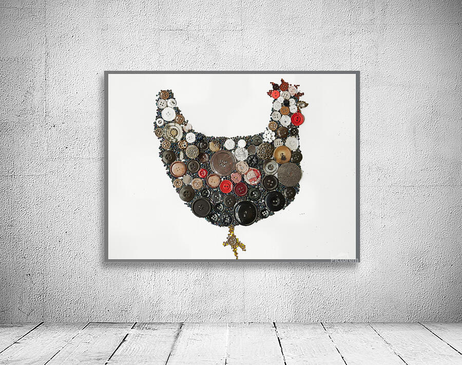 Button Art Chicken Wall Preview