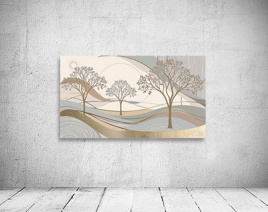 Serene Golden Landscape Wall Preview