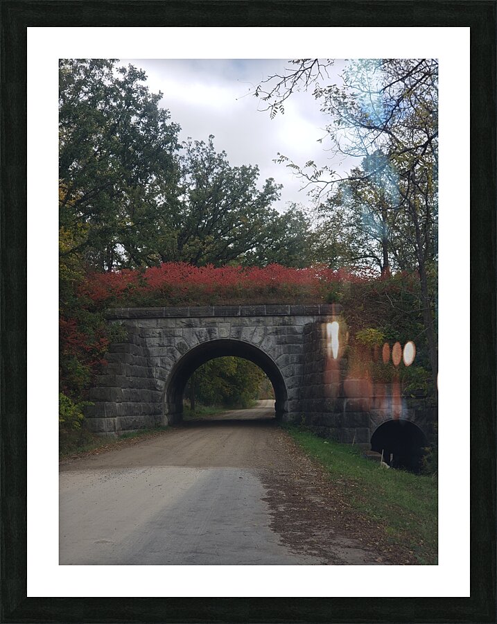 Stone bridge in the fall Picture Frame print