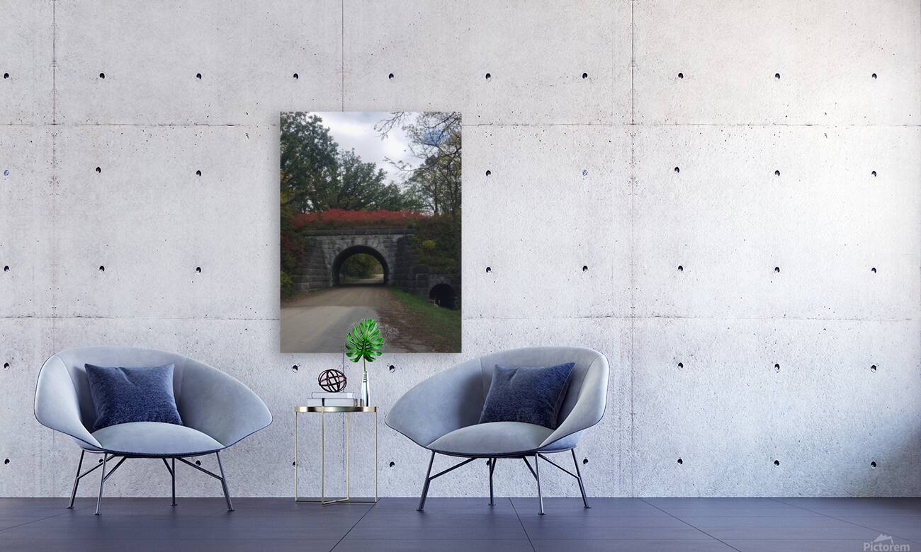 Stone bridge in the fall Reproduction