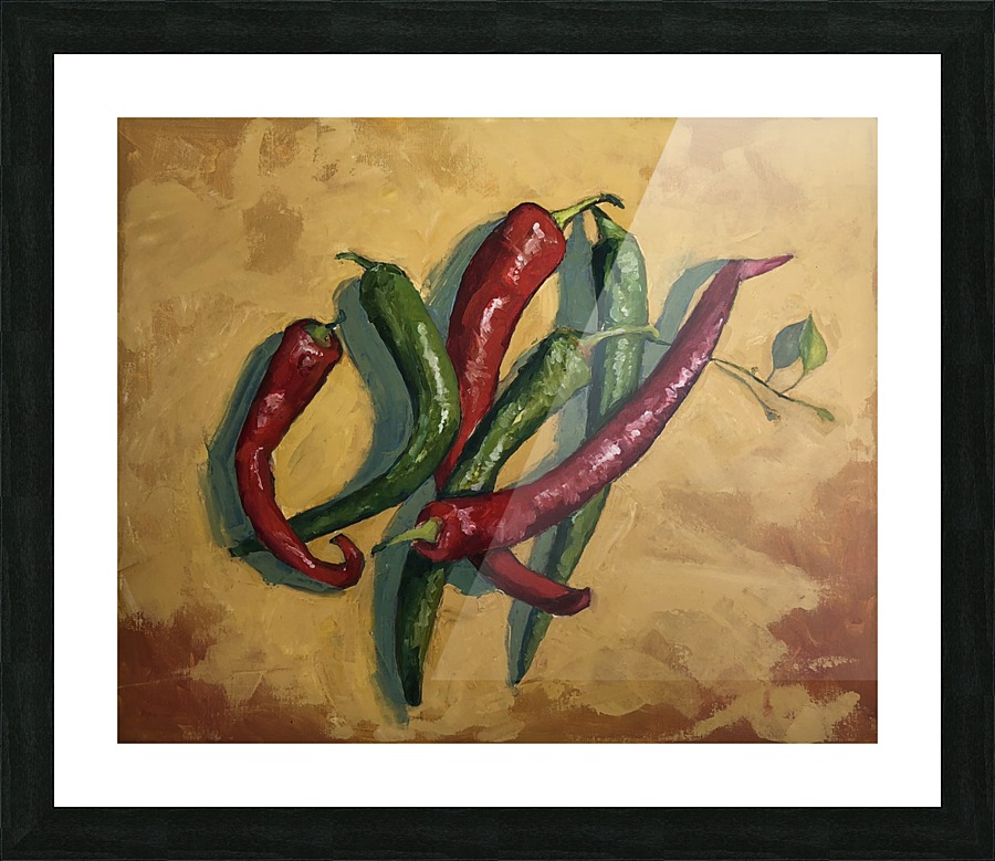Six Peppers Picture Frame print