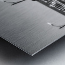 Oceans Guardian: Black and White Infrared Capture of Pelican on Saint Simons Island Pier Metal print