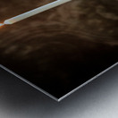 Vintage Illumination: Antique Candlestick with Grapes and Flame Metal print