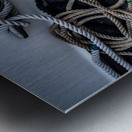 Nautical Knots: Untangling the Stories on a Boat Deck Metal print