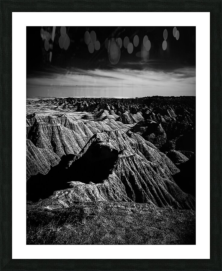 Shadows of the Earth: A Shadowy Ethereal Dance in the Badlands Picture Frame print