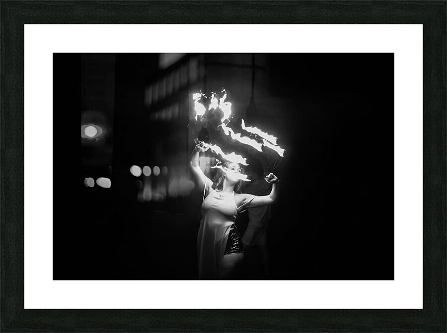 Dancing Embers in the Dark   Picture Frame print