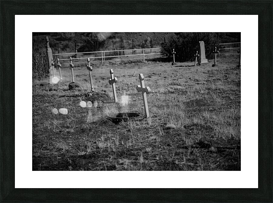 Stillness Among White Crosses Picture Frame print