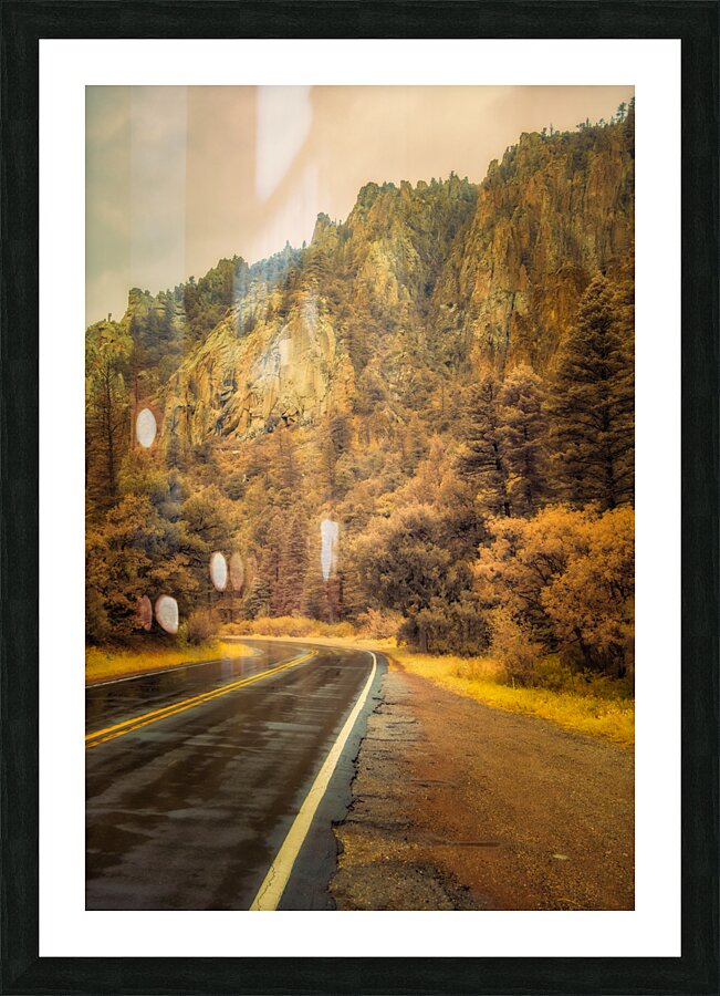 Reflections of a Rain-Kissed Road Picture Frame print
