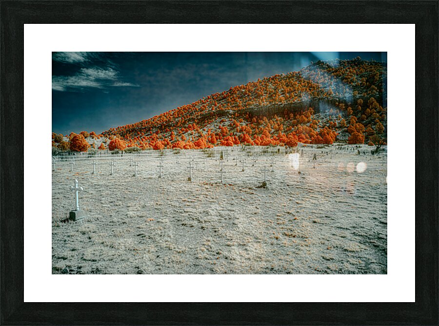 Gravestones Under a Fiery Canopy Picture Frame print