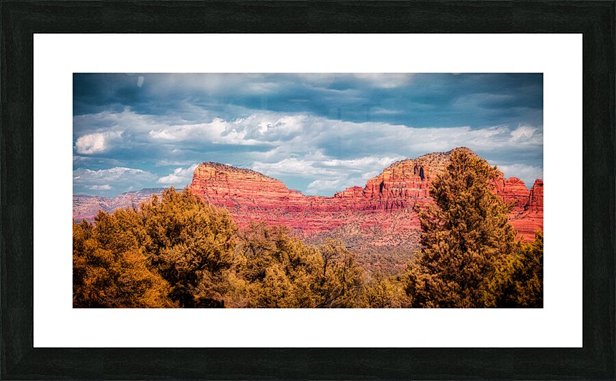 Crimson Landscapes Under Spirited Skies  Picture Frame print