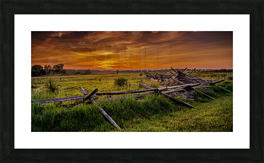 Fenceline Sunset Picture Frame print