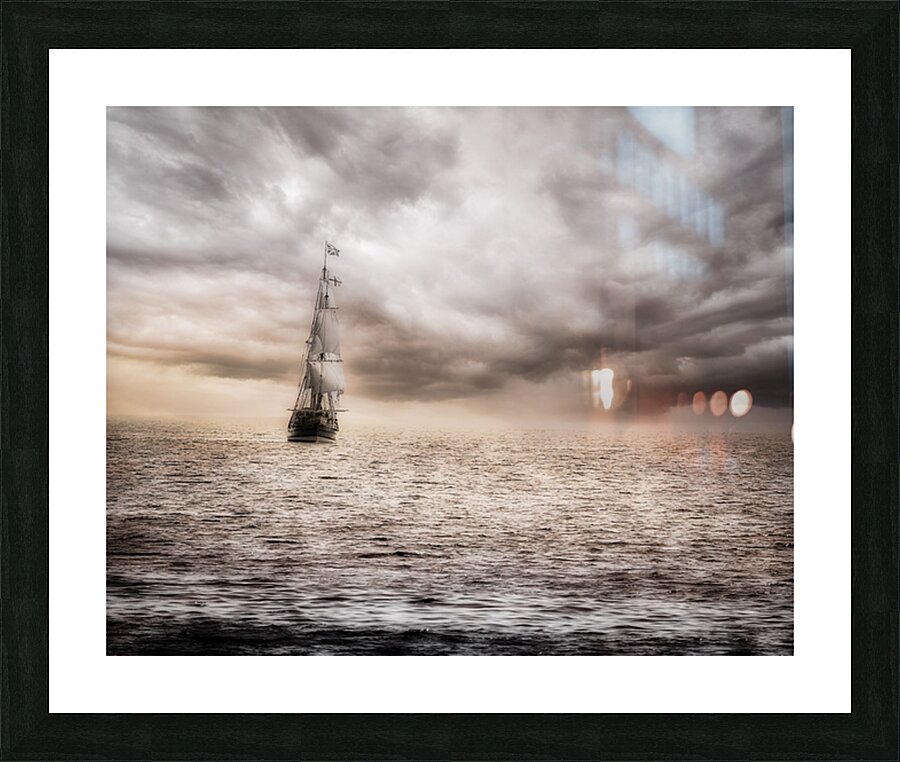 Maritime Marvel: Witnessing a Historic Tall Ship Arrival During  Picture Frame print