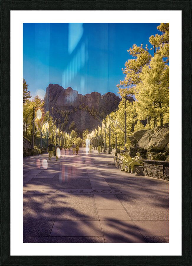 State Flags Row: Infrared Gaze at Mount Rushmore Picture Frame print