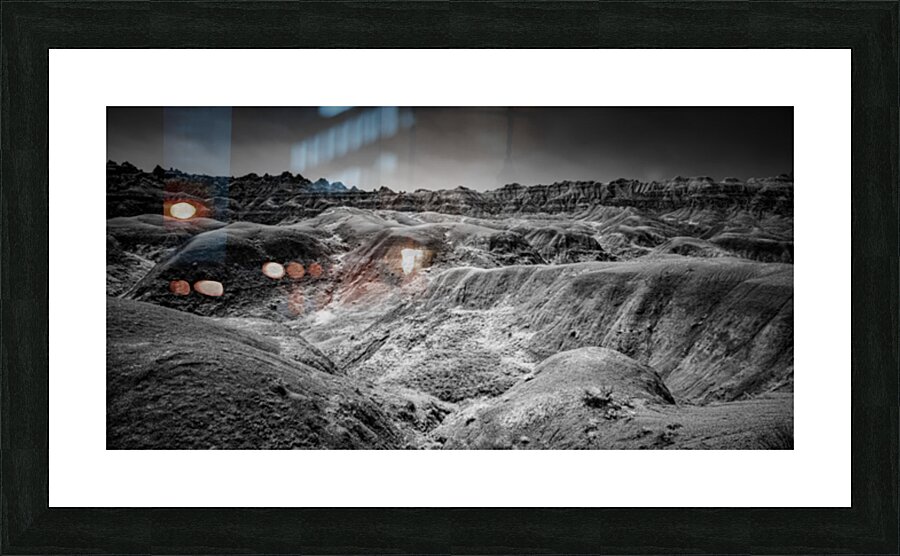 Shadows of the Earth: Sculpted Earth in the Badlands Picture Frame print