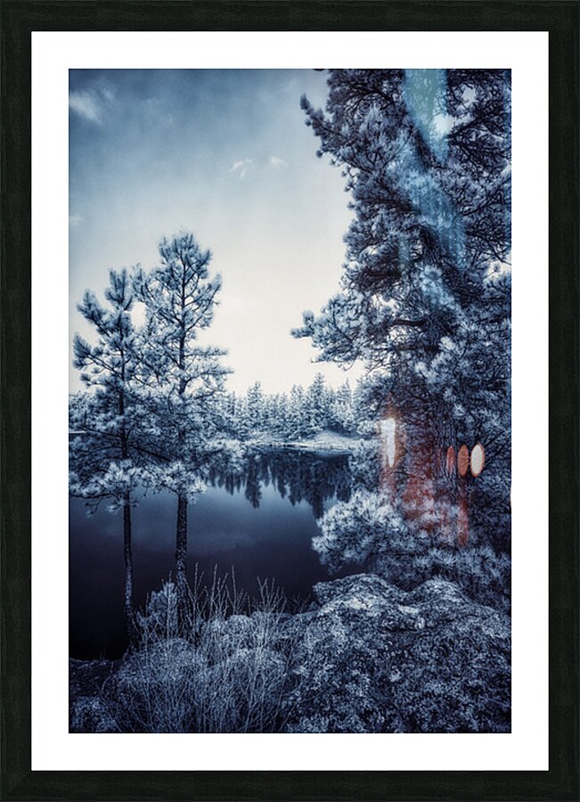 Infrared Tranquility: Capturing the Essence of Bismarck Lake Picture Frame print