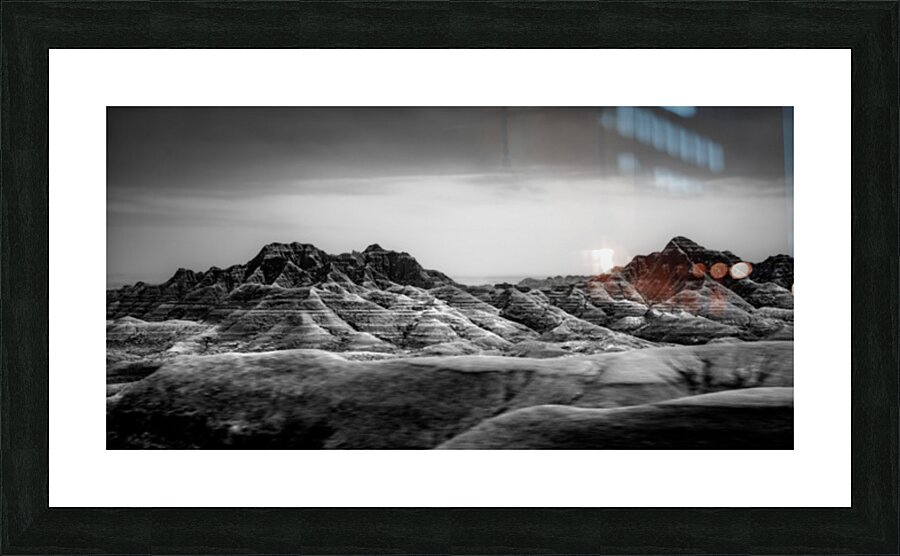 Shadows of the Earth: A Badland Peaks Driveby Picture Frame print