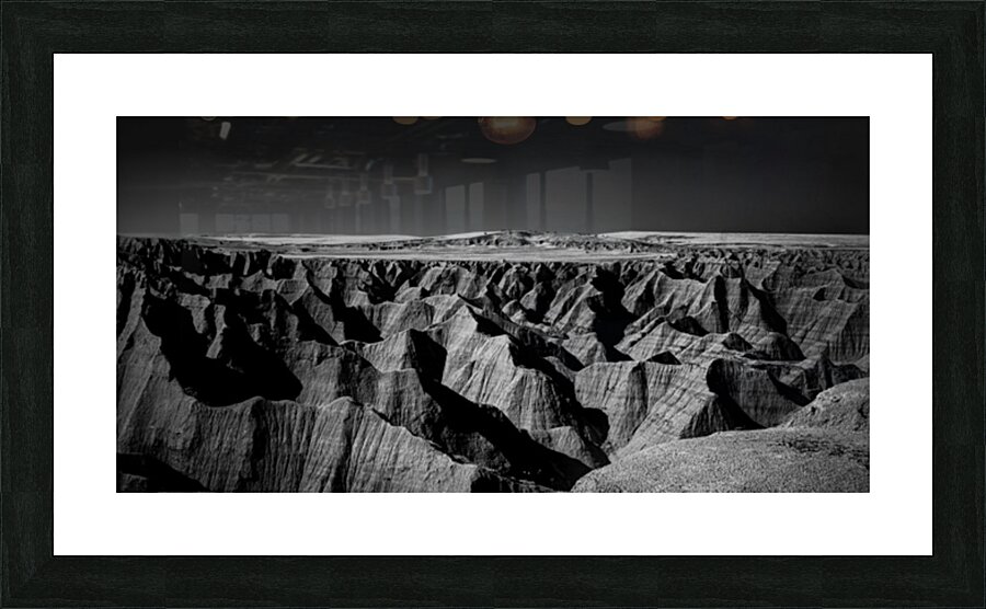 Shadows of the Earth:  A Badlands Vista Impression et Cadre photo