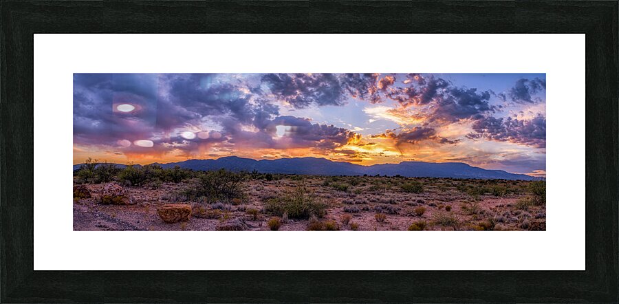 Sunset Tapestry Over Arid Plains Picture Frame print
