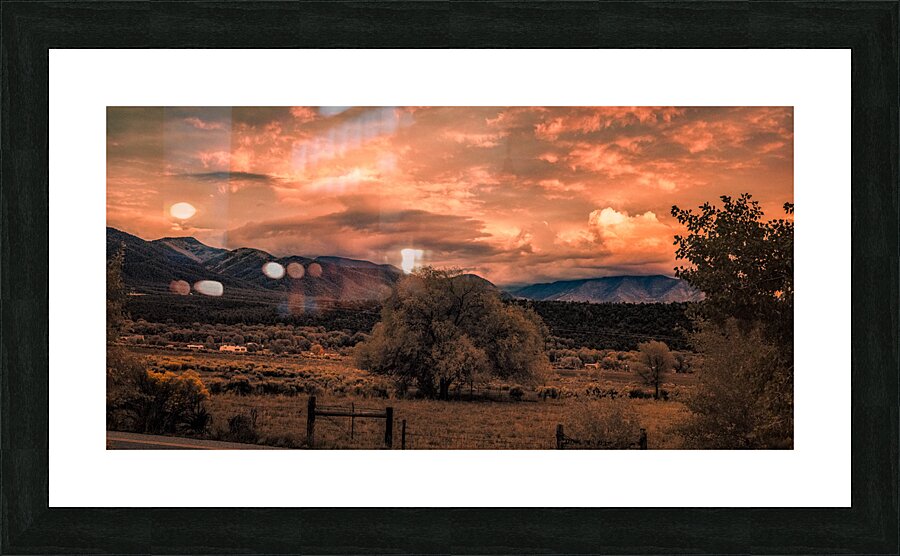 Solitary Vigil in a Fiery Twilight Picture Frame print