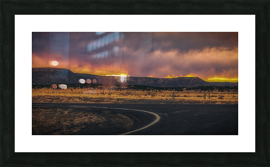Roads Turn Under Fiery Skies Picture Frame print