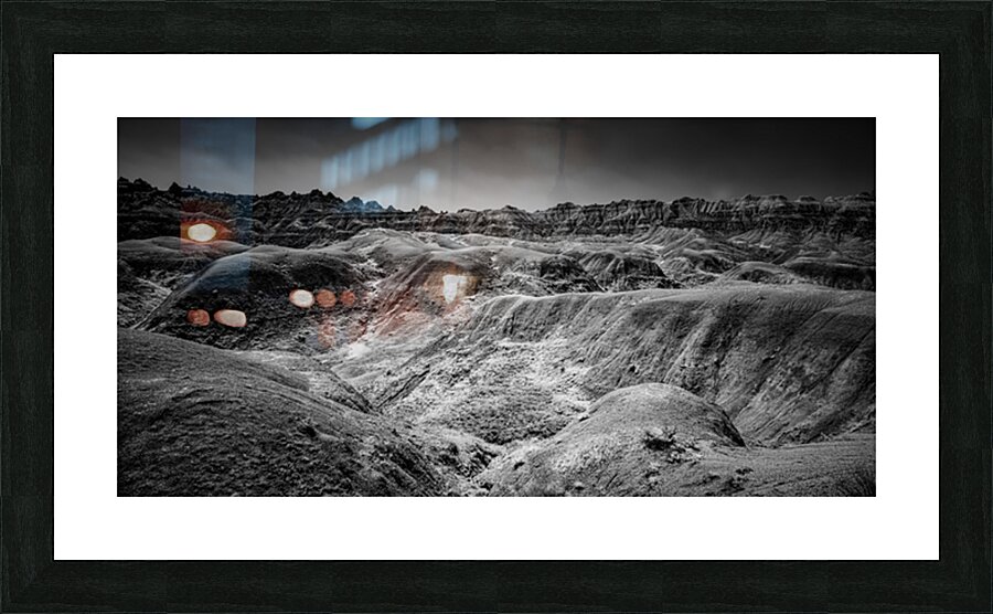 Shadows of the Earth: Sculpted Earth in the Badlands Picture Frame print