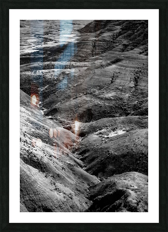 Shadows of the Earth: Eroded Beauty in the Badlands Picture Frame print