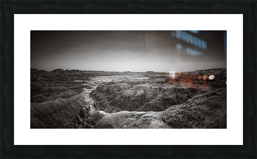 Shadows of the Earth: White River Serenity in the Badlands Picture Frame print