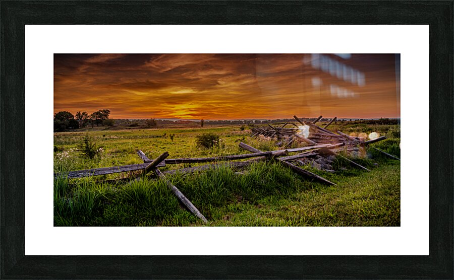 Fenceline Sunset Picture Frame print