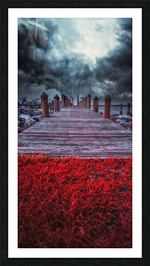 Storms Dance: A Memorable Infrared Moment on Brooms Island Maryl Picture Frame print