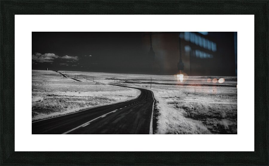 Long Black Road Picture Frame print