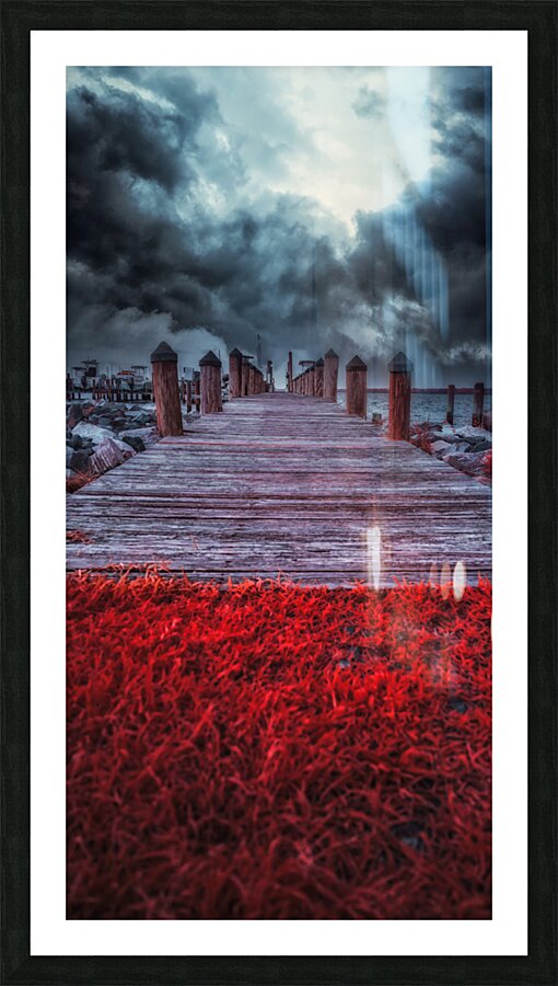 Storms Dance: A Memorable Infrared Moment on Brooms Island Maryland Picture Frame print