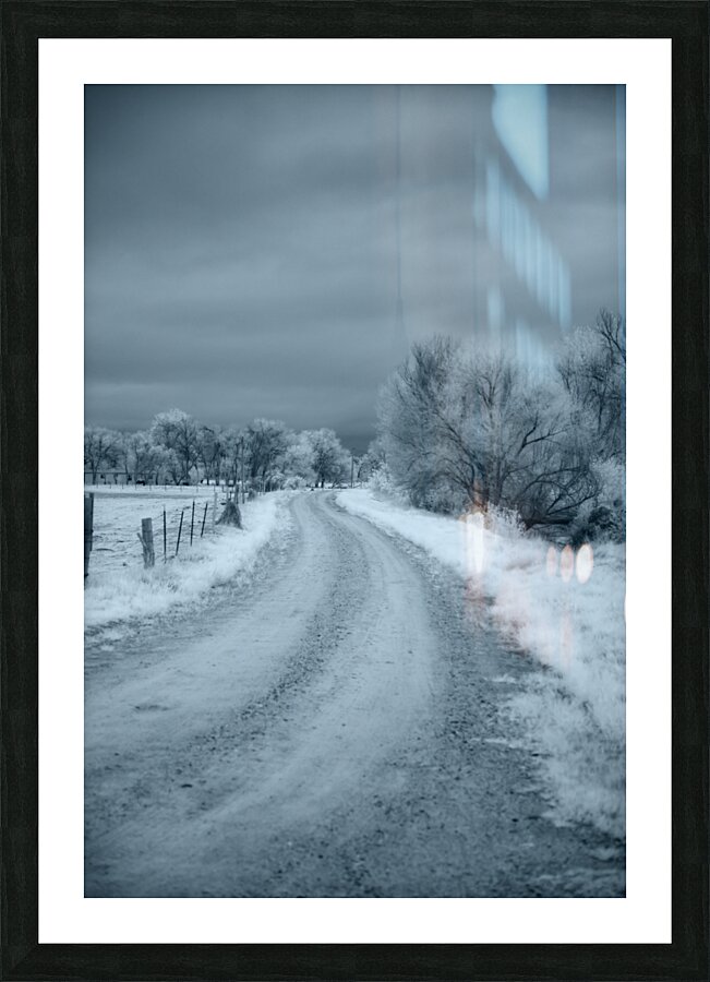 Solitary Trails: Wyoming Farm Lane Wanderlust Picture Frame print
