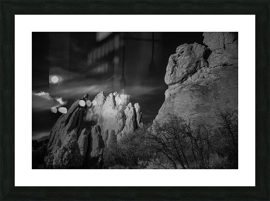 Lighted Rock Peak Picture Frame print