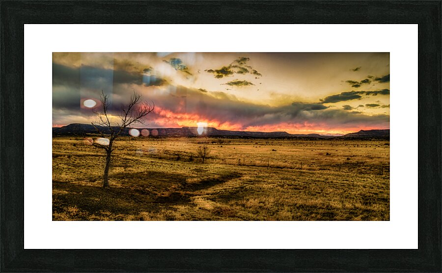 Luminescent Horizons: Twilights Embrace in Cold Beer New Mexico Picture Frame print